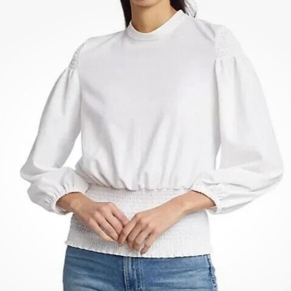 NWT ALC Rose White Top Smocked Waist Size 2 - Picture 1 of 14